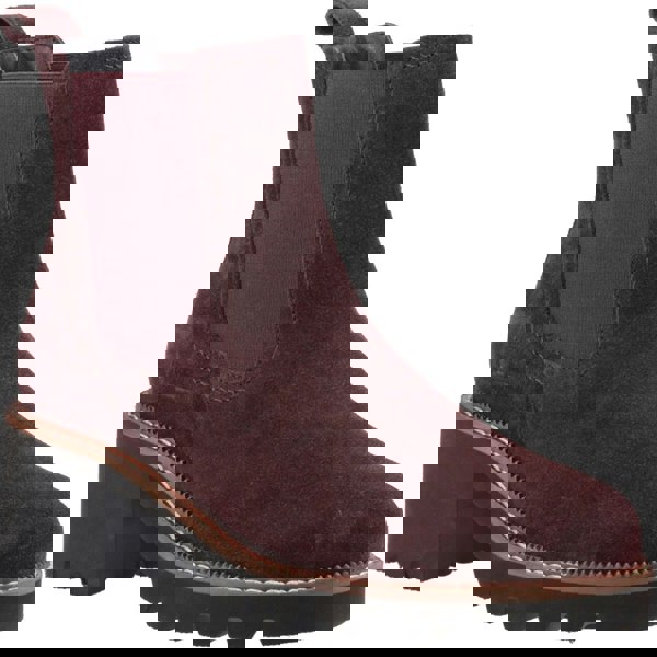 Hush Puppies Gaia Leather Women's Plum Heeled Chelsea Boots