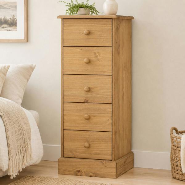Core Products Cotswold 5-Drawer Narrow Chest of Drawers