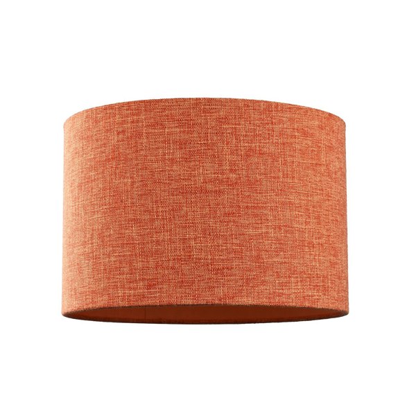 Contemporary and Sleek Orange Natural Linen Fabric Drum Lamp Shade 60w Max Image 1