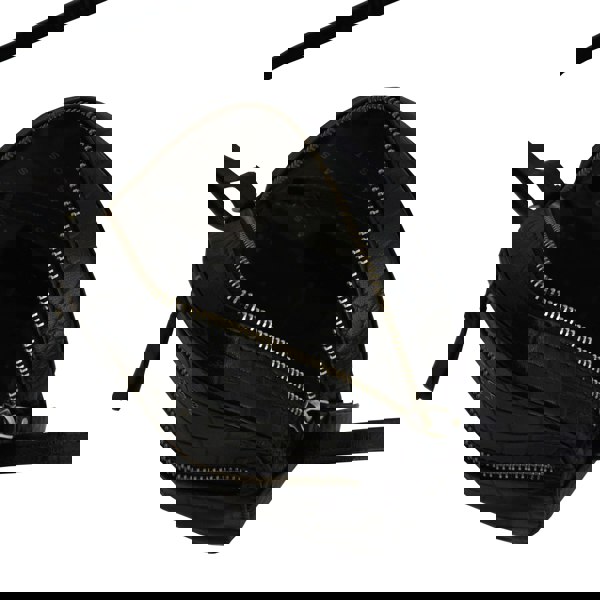 Assots London 'Jane' Black Croc Leather Round Designer Crossbody Bag