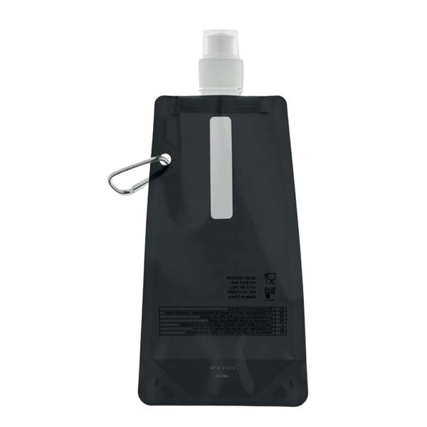 MidOcean Gates Plain Foldable 480ml Water Bottle - Black - 