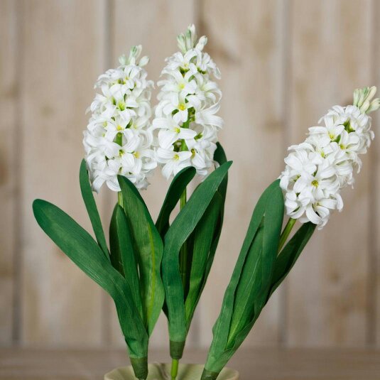 Wyld Haus Set of 3 Artificial Flowers White Hyacinth Stems