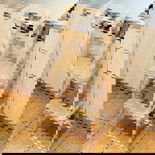 Gr8 Home Wooden Childrens Toddler Learning Step Stool Stairs Ladder Kitchen Helper Tower