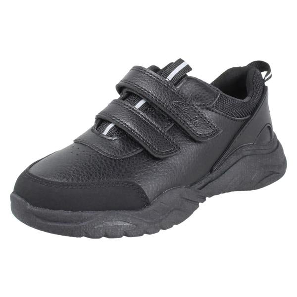 Clarks Boys Clarks Sporty Trainer Style School Shoes Feather Shine