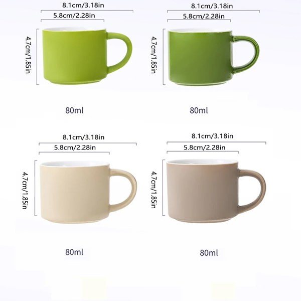 Anygleam Coffee Mug Multicolor 5Pcs Set Ceramic Round Non Slip Cup Drinkware