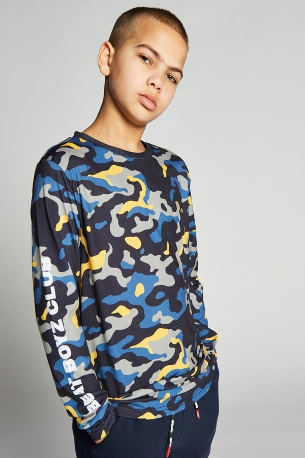 Beat Boyz Club QuarterPipe Long sleeve T-Shirt - Yellow Pop Camo