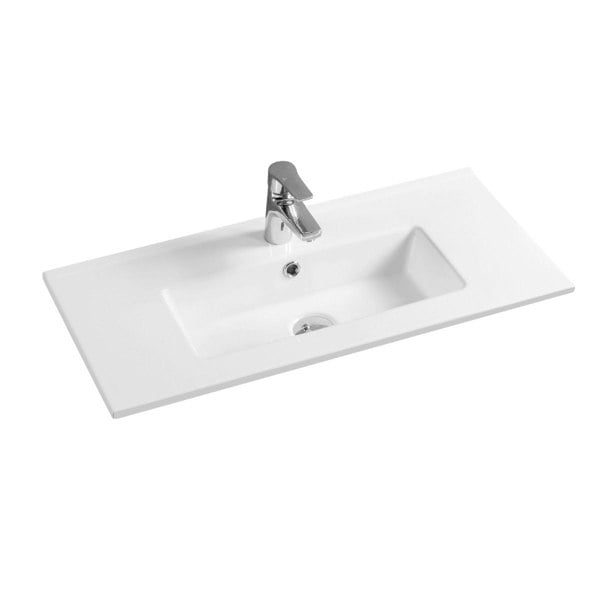 Limoge 4024A Ceramic 81cm Thin-Edge Inset Basin with Rectangular Bowl