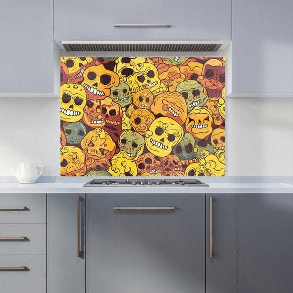 Warren Reed - Designer Autumnal Skulls Pattern Kitchen Splashback