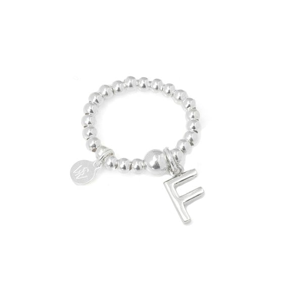 Say It With Classic Initial Ball Ring - Sterling Silver (Large)