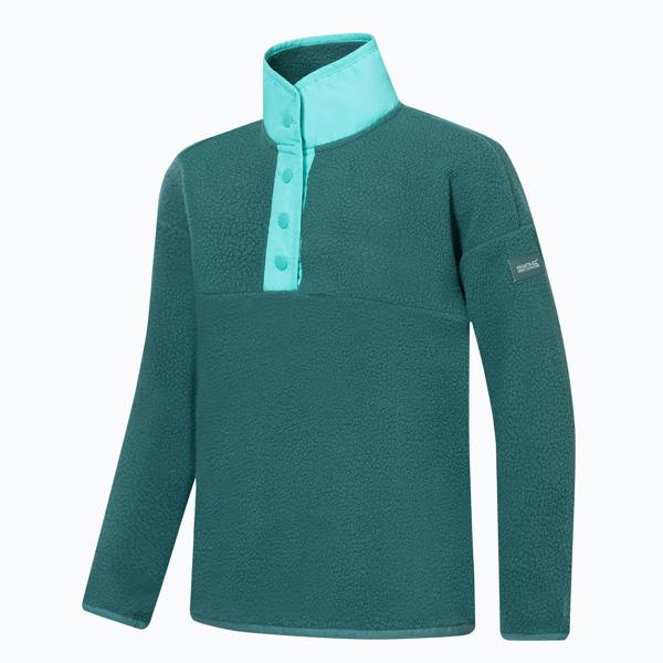 Regatta Childrens/Kids Eva Button Detail Fleece Top - Mediterranea/Turquoise - 