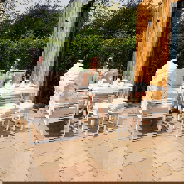 Jardi Aluminium Corner Sofa Set - White