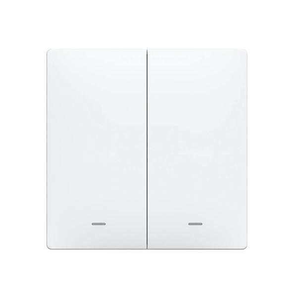 ENER-J EnerJ 2 Gang Smart WiFi Push Button Light Switch White, No Neutral Required, LED Indicator, App & Voice Control (Alexa, Google, Siri)