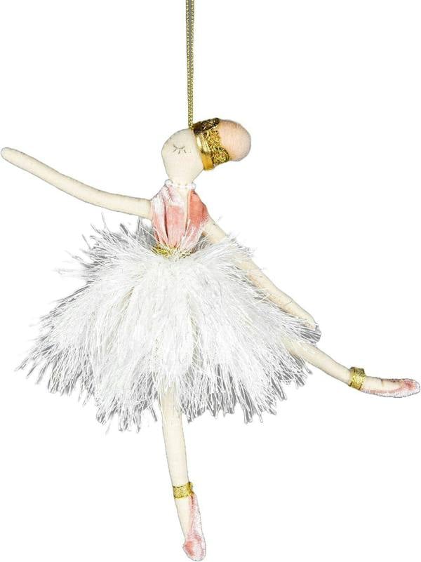 14x20cm White Ballerina Christmas Hanging Decoration for Trees, Wreaths and Garlands image 1