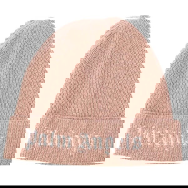 Palm Angels Childrens/Kids Logo Knitted Beanie - Pink/White