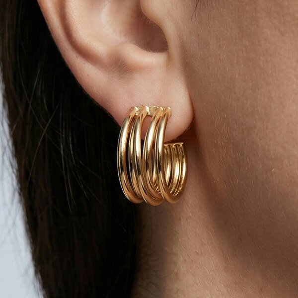 Uchi & Soto Nami Gold Twist Earrings