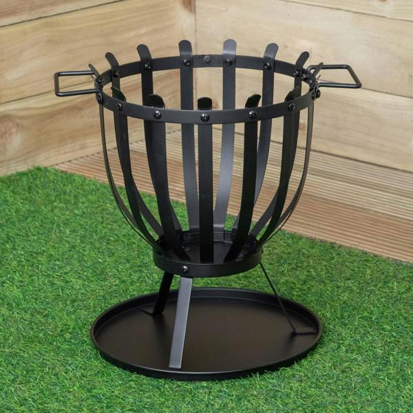 Samuel Alexander 44cm Black Steel El Clasico Outdoor Garden Firebasket