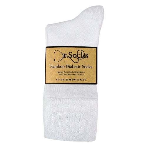 Dr.Socks 4 Pack Mens Bamboo Diabetic Socks Soft Breathable Non Binding Socks