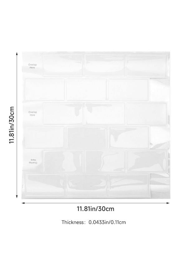 Living and Home 10 PCS Peel and Stick Wall Tile Stickers