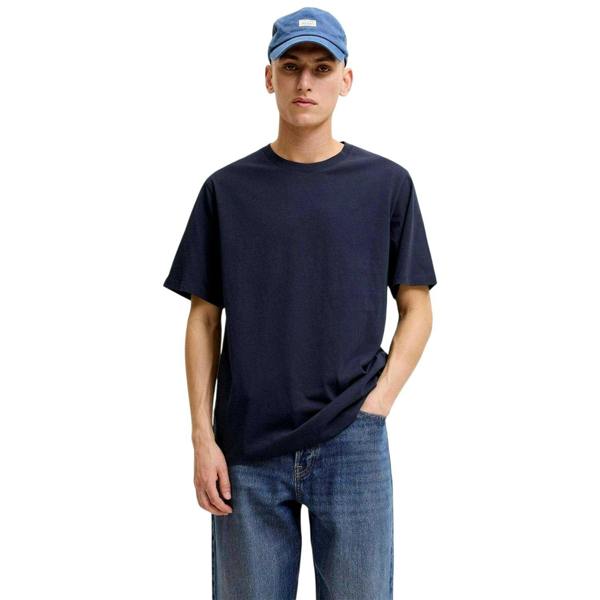 Jack And Jones Mens Basic Plain Regular T-Shirt - Navy Blazer - 
