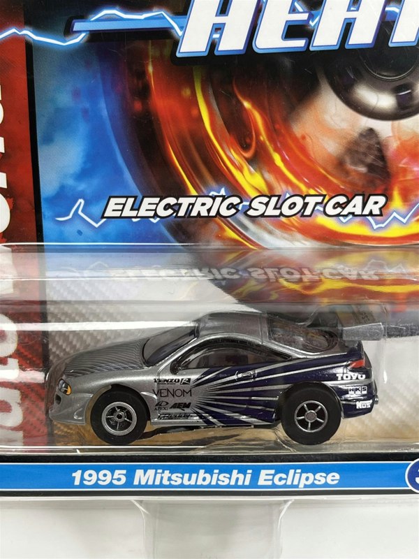 Auto World Slot Cars 1995 Mitsubishi Eclipse Silver HO Scale Slot Car X Traction Auto World SC378-3