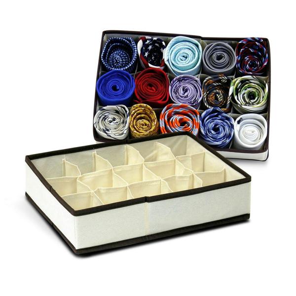 WALPLUS Non-Woven Fabric 3x5 Soft Storage Organizer, Ivory w/Mid Brown Trim | Elegant Interior Wall Decoration