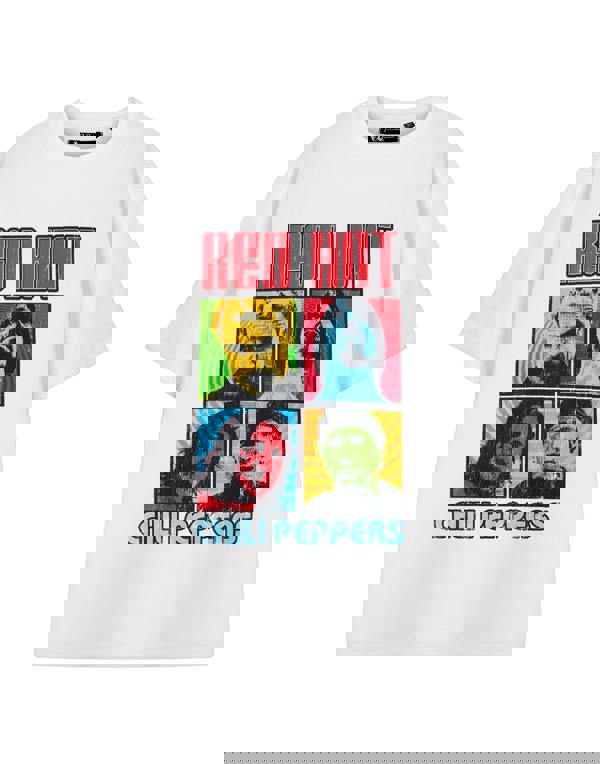Red Hot Chili Peppers Unisex White Squares Short Sleeved T-Shirt
