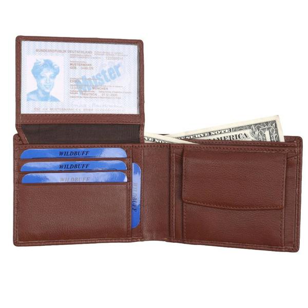 WILDBUFF Mens Black Over Flap Leather Wallet Timeless Everyday Wallet, Gift Ready