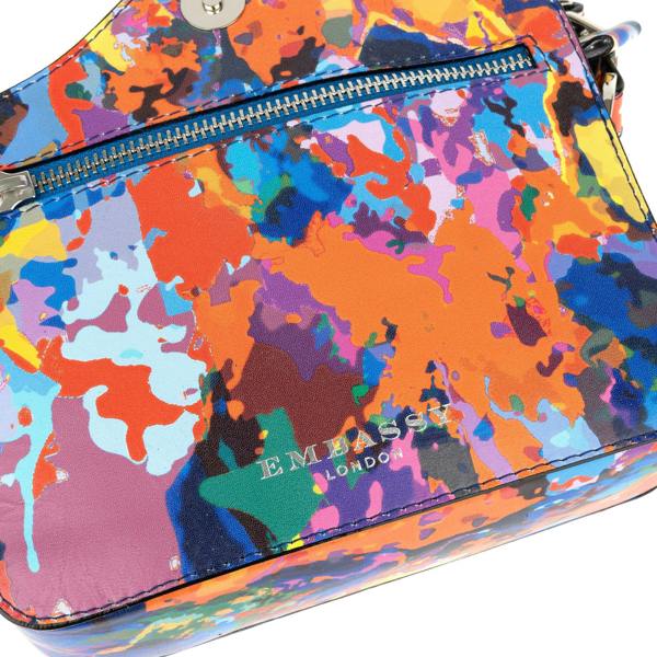 Embassy London Snapshot - Summer Colours - Camera shaped cross-body bag in Summer Colours pattern leather