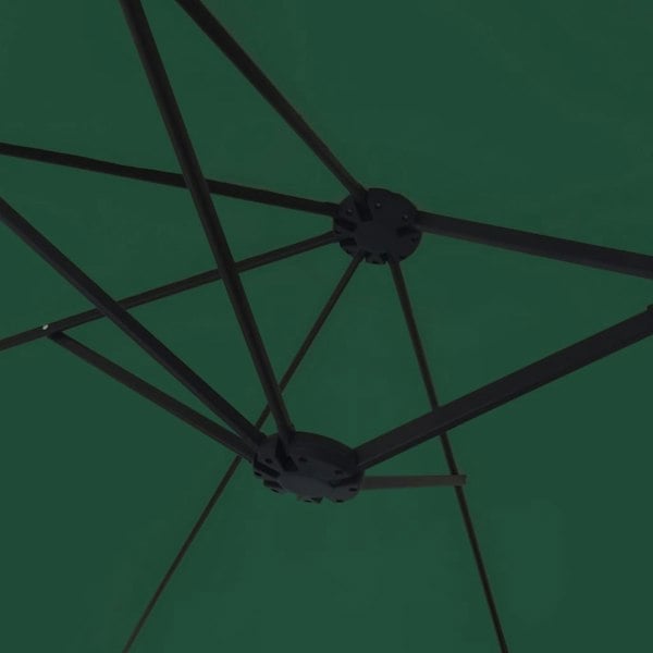 Berkfield Double-Head Parasol with LEDs Green 449x245 cm
