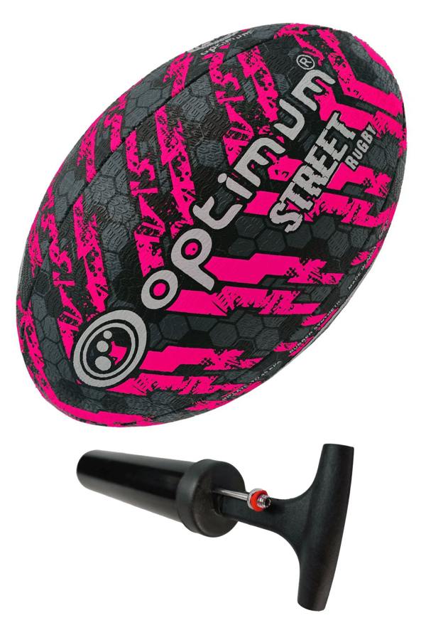 Street Rugby Ball – Black/Pink, Size 5 - Optimum