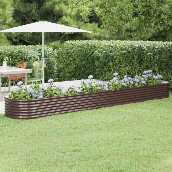 Berkfield Garden Raised Bed Powder-coated Steel 440x80x36 cm Brown