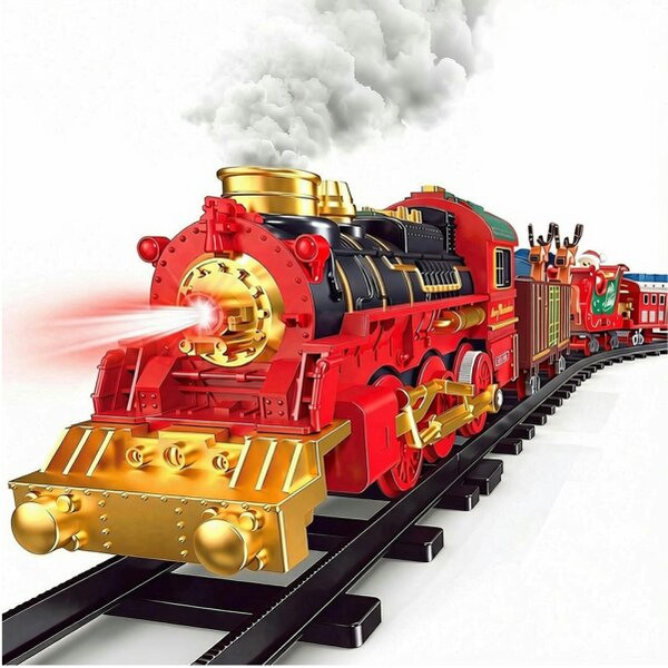 deAO Toys deAO Christmas Steam Train Set Red