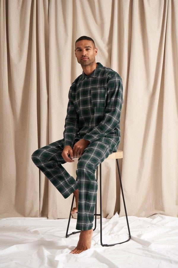 Mister You Plaid Pyjama Set in GreenNightwear