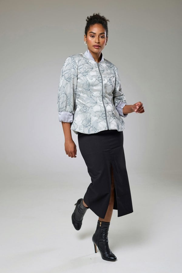 Isha's Timeless collection Twilight Flora Fitted Jacket Blouse