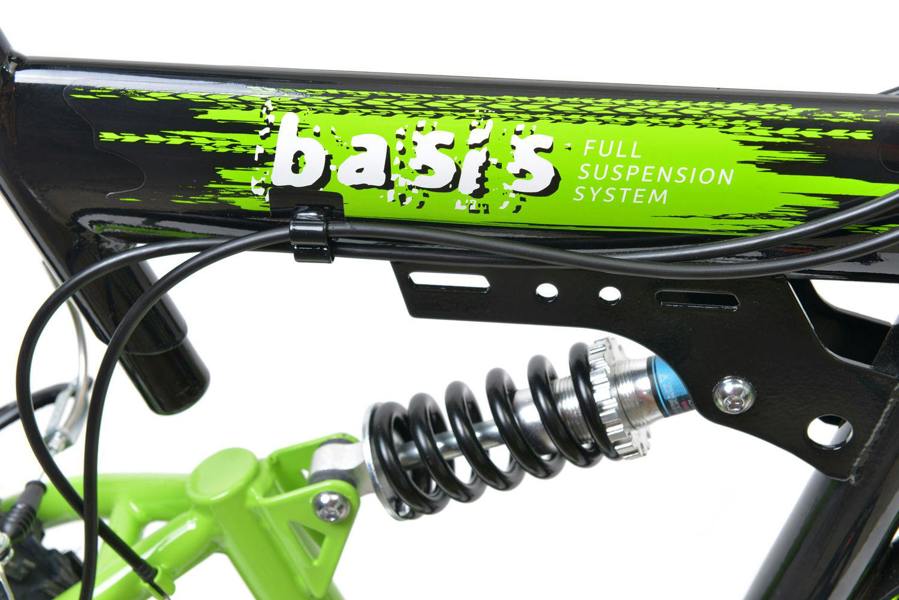 Basis Bikes Basis 2 Full Suspension Mountain Bike - 26" Wheel - 18 Speed Black Green