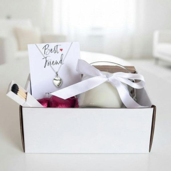 Aye Do Gifts Small Best Friend Gift Hamper | Necklace, Chocolates & Candle