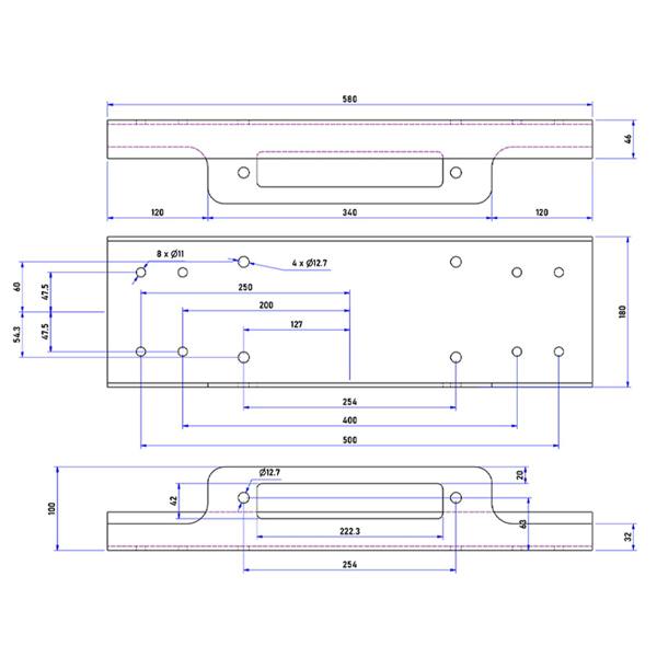 WINCHMAX Winch Mounting plate for 13,000lb + 13,500lb WINCHMAX Winches - Compact