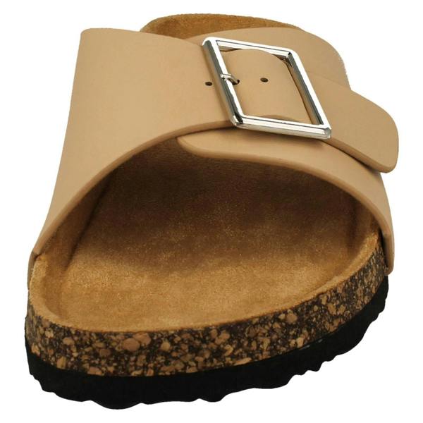 Spot On Ladies Spot On Buckle Detailed Mule Sandals F00413