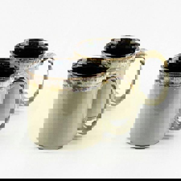 Sage green reactive glaze mugs