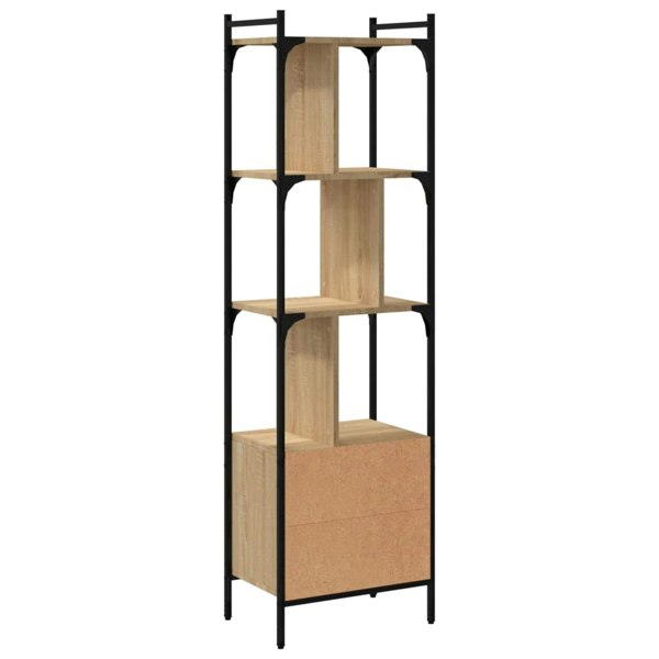 Berkfield Bookcase with Door Sonoma Oak 44.5x30x154.5 cm Engineered Wood