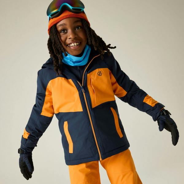 Dare 2B Childrens/Kids Rip It Ski Jacket - Navy/Electric Orange - 
