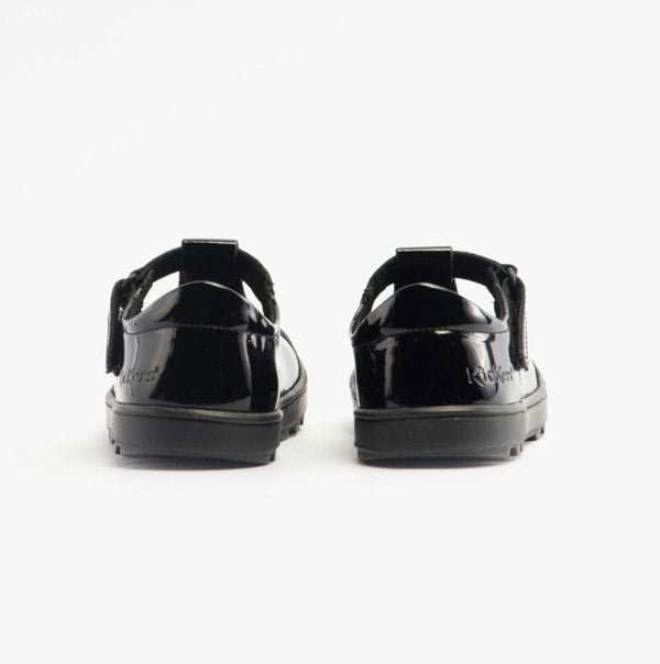 Kickers 116227 PLUNK MJ Girls School Shoes Black Patent