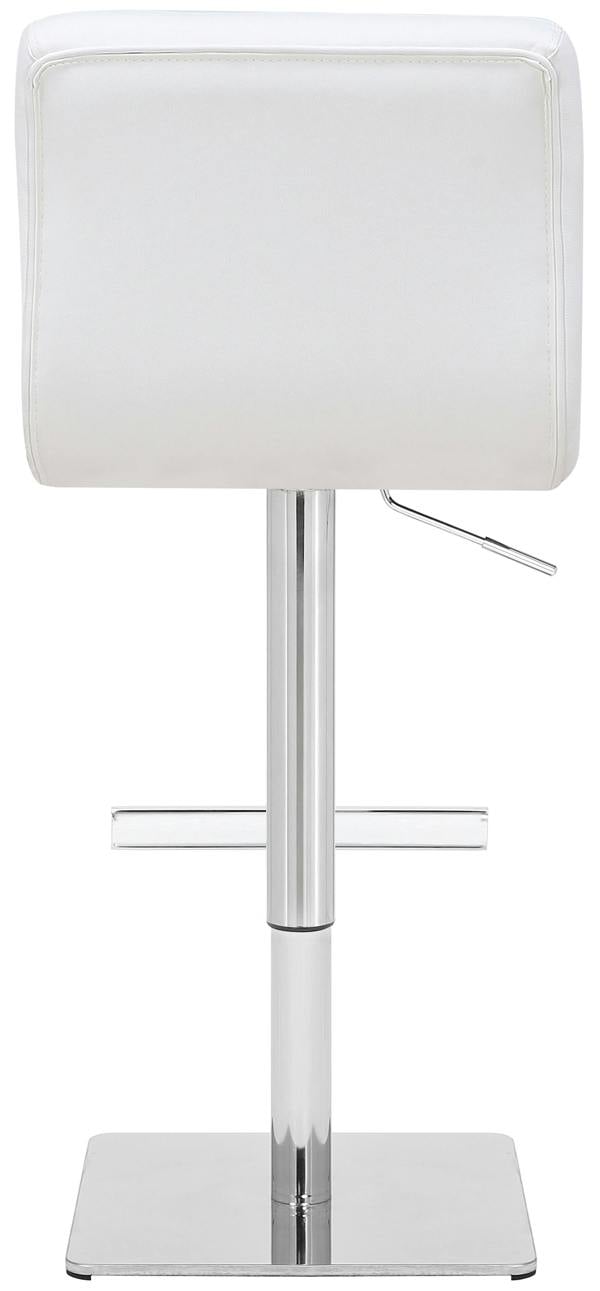 Lamboro Allegro Kitchen Bar Stools Pair White, Adjustable Swivel Gas Lift, Chrome Base, For Breakfast Bar Or Kitchen