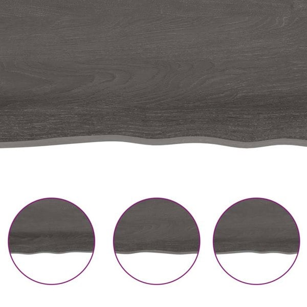 Berkfield Bathroom Countertop Dark Grey 40x40x2 cm Treated Solid Wood