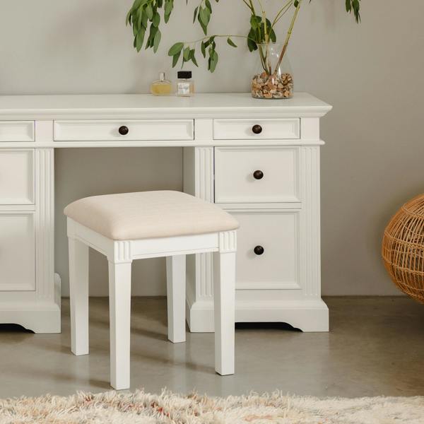 Statement Furniture Gainsborough Upholstered Stool Dressing Table Cushion Seat Assembled