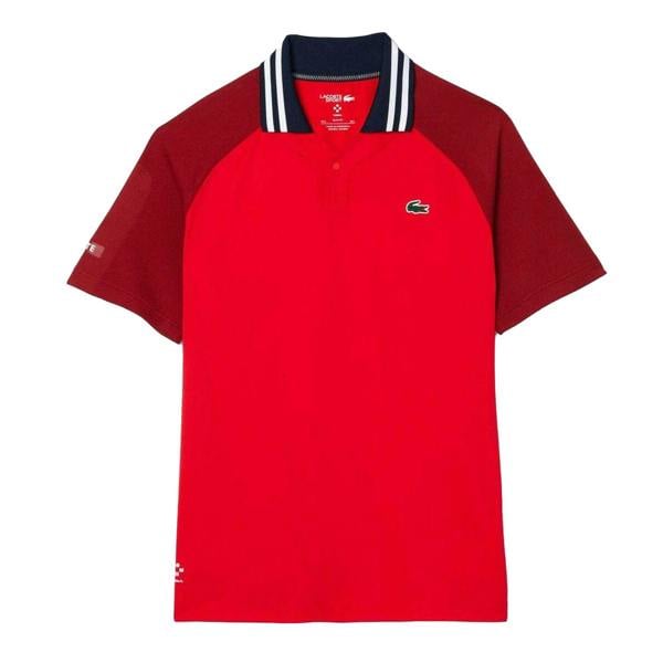 Lacoste Mens Daniil Medvedev Slim Tennis Polo Shirt - Red