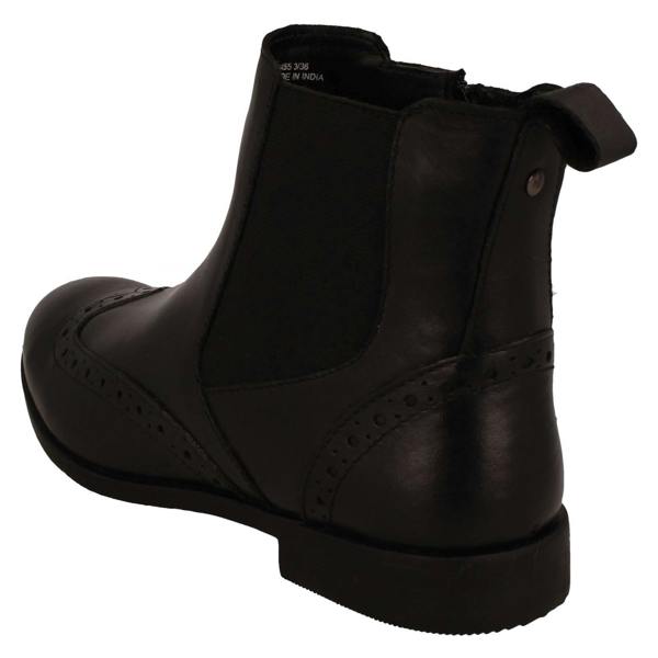 Leather Collection Ladies Leather Collection Brogue Detailed Chelsea Boots F4455