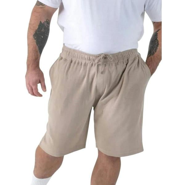 Duke Mens Mitchell 3 D555 Stretch Plain Elasticated Waist Kingsize Shorts - Stone - 