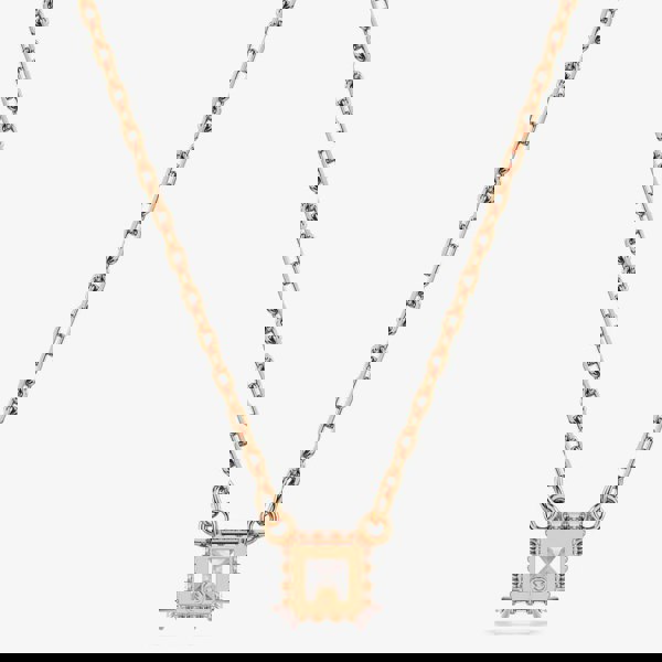 Swarovski Stilla Rose Gold Tone Plated Square Cubic Zirconia Necklace 5701904