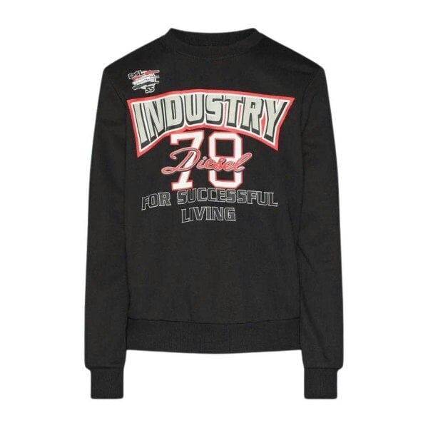 Diesel Unisex Adult Industry 78 Logo Sweatshirt - Black - M - Black - 60% Cotton/40% Polyester
